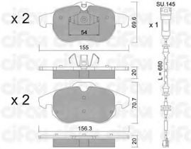 CIFAM 822-540-4K Brake Pad Set, disc brake